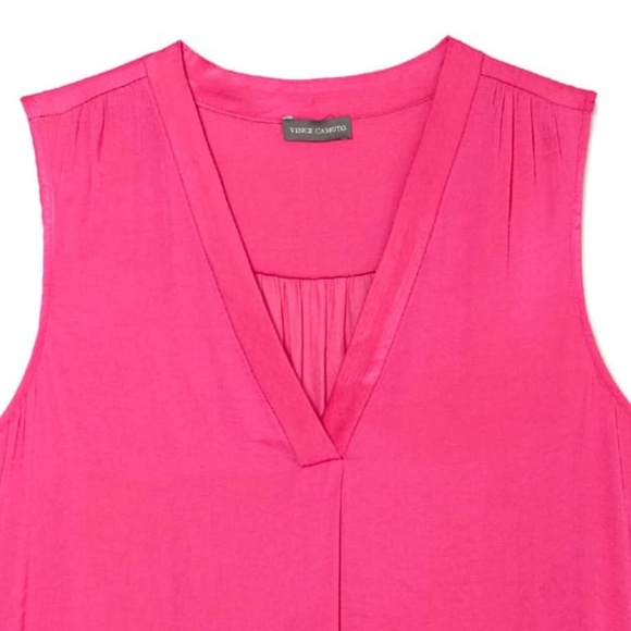 VINCE CAMUTO Rumpled Satin Pink Flame Blouse NWT - Picture 4 of 4